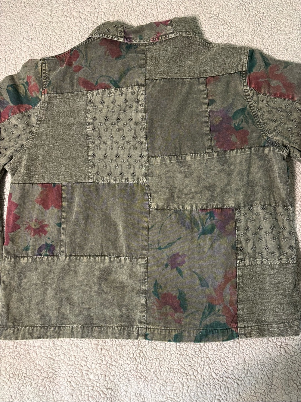Vintage Y2K Studio Works Patchwork Floral Jacket Women’s XL 100% Cotton - Picture 3 of 8